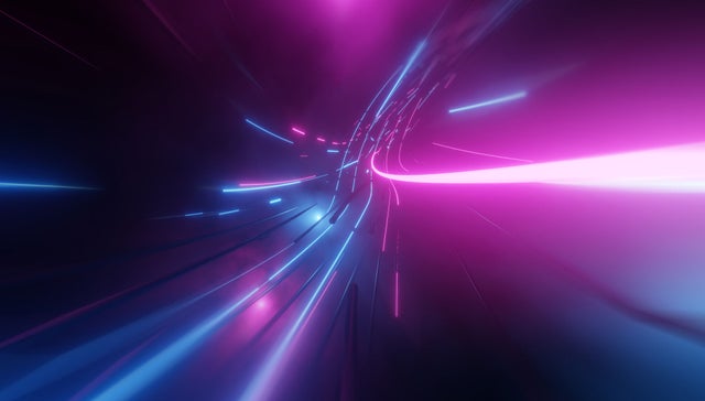 A set of multicolor digital lines aligning upward