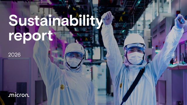 Micron 2026 sustainability report onpurple background
